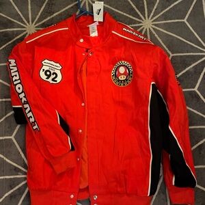 Nintendo Red Mario Kart Racing Bomber Jacket